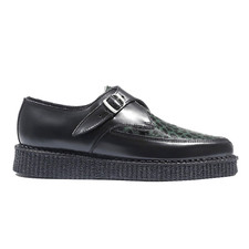 Underground APOLLO Black Leather & Green Leopard Print Creeper Size EU 40 UK 6