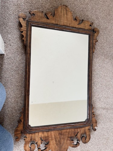 Antique mahogany wall mirror - antique,