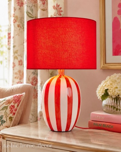 Next red stripe table lamp - table,