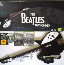 BOXED XBOX 360 THE BEATLES ROCKBAND WIRELESS RICKENBACKER GUITAR & GAME BUNDLE