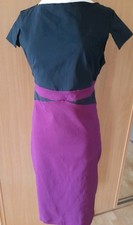 Vesper Black & Purple Hourglass Pencil Wiggle Dress Sz 10 Retro