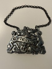 Antique Solid Silver Whiskey Decanter Label Georgian