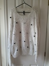 Influence white fuzzy jumper
