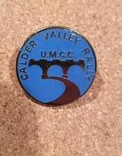 Calder Valley Rally, UMCC Motorcycle Club, Vintage, Enamel Biker Pin Badge.