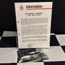 MITSUBISHI GALANT VR 4S RALLISPORT 1990 1000 LAKES RALLY PRESS RELEASE W/ PHOTO