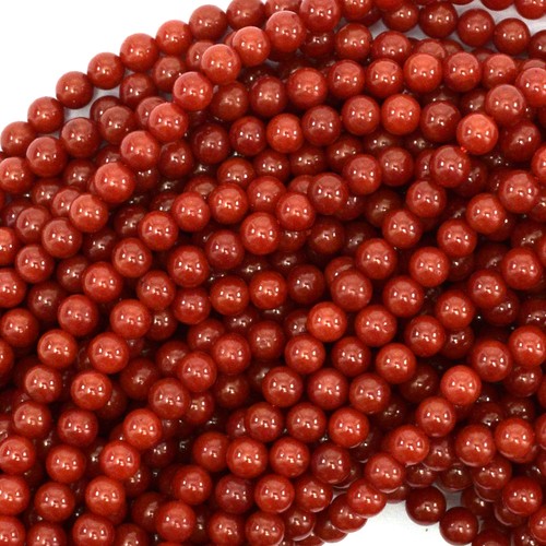 4mm red coral round beads