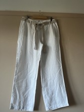 Brax 100% Linen White Wide Leg