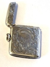 Edwardian Silver Vesta Case Birmingham 1905 Robert Chandler