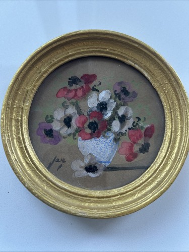 Antique floral painting - floral,