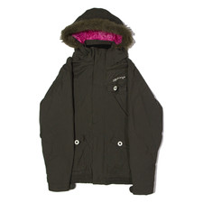 BILLABONG Womens Ski Jacket Brown Hooded Pinstripe UK 8