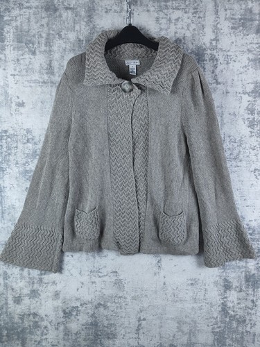 Deane white knit cardigan xl - deane,