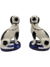 Pair of Spaniels Dog Figurines Ornaments Collectable  T2041 HV6