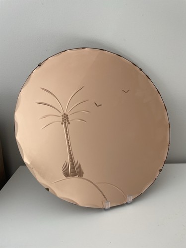 Vintage art deco peach glass - peach,