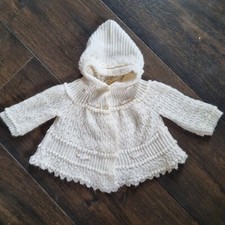 Vintage Michael De Leon Baby Girls Knitted Hooded Jacket