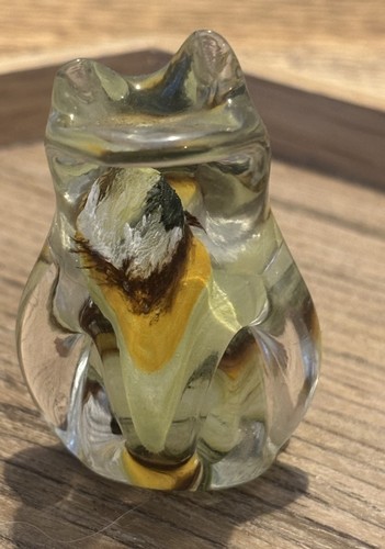 Vintage cute blown glass frog - glass,
