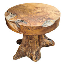 Teak Root Round Side Table / Stool 40cm - Indoor & Outdoor