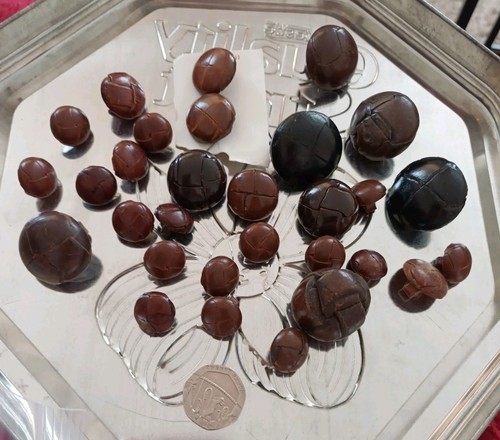 Vintage leather buttons - vintage,