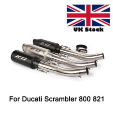 For Ducati Scrambler 800 821 Icon Classic Exhaust Pipe Muffler Slip On Link Tube
