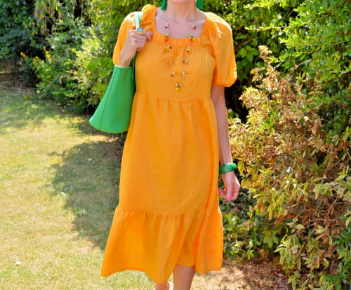 Women orange long summer - orange,