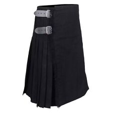 Scottish Handmade Plain Black Modern Tartan Kilt 16 OZ Plain Black Modern Kilt