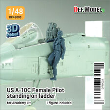US A-10C Female Pilot standing on ladder (for Aca, DEF Model DF48003, SCALE 1/48