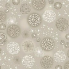 Lewis & Irene - 'Fairy Clocks'  - Cream linen dandelions