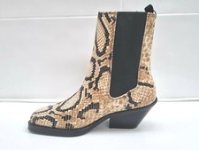 Selected Femme Boots Snake Leather Chelsea Boot Size UK 5 EU 38. rrp £180.