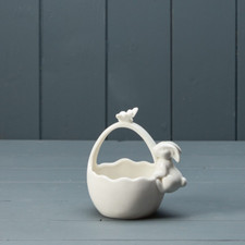 Ceramic White Posey Basket