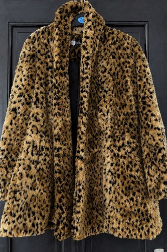 Leopard print faux fur coat - fur,