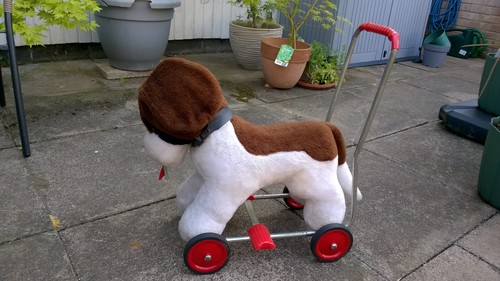 Vintage push along dog - vintage,