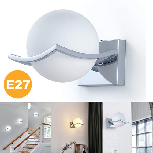 Silver wall light glass ball - silver,