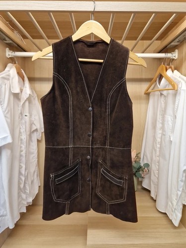 Womens vintage brown suede - vintage,