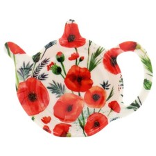 LEONARDO POPPY FLOWERS TEA BAG SPOON REST  HOLDER