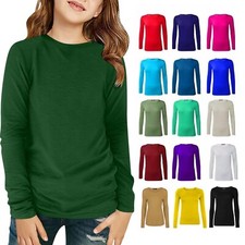 Kids Girls Round Neck Long