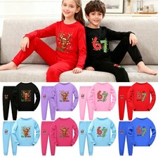 Kids 67 Christmas Six Seven Pyjamas Tops Pants Outfit Reindeer Xmas Nightwear
