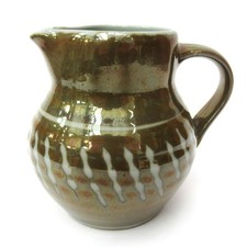 Crowan Pottery (Harry & May Davis), vintage studio pottery lustre jug, c1950