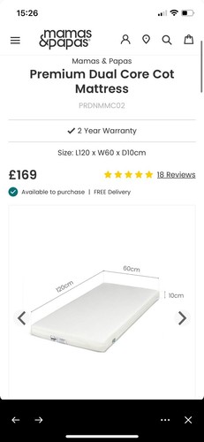 Mamas and papas cot bed - and,