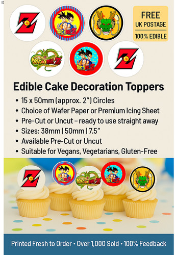 Dragon ball cupcake toppers - ball,