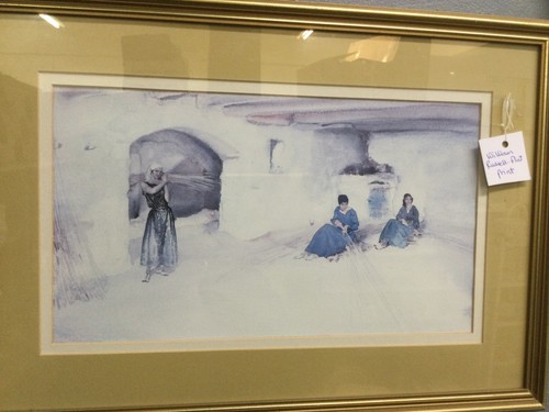 Framed print watercolour - a,