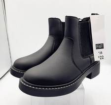 Girls Black Chelsea Boots Size