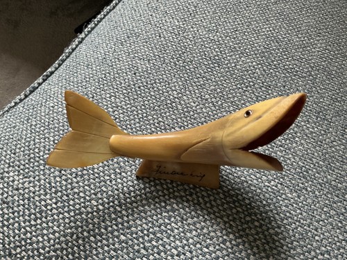 Handmade carved fish - handmade, bovine