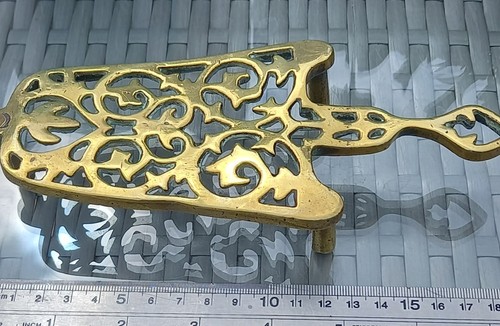 Antique brass flat iron - brass, iron'