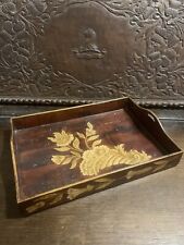 Antique Wooden Faux Inlaid Tray  - Cornucopia Design - Small Size - Tea Set?