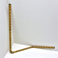 Boxwood Folding Carpenters Rule 3ft 36in Four Fold Brass Joints Made In Holland