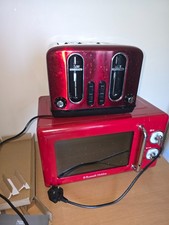 Red kettle toaster and russle - red,