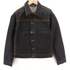 NUDIE JEANS Sonny Dry Dirt Organic Men Jacket S Pure Cotton Denim Classic Blue *