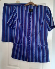 Ladies Vintage Monsoon Twilight Silk Skirt And Jacket Suit Size 16