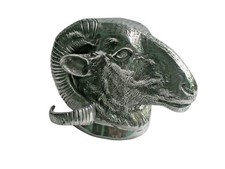 Metal Wall Mount Sheep Head Ram Statue Figurine fx