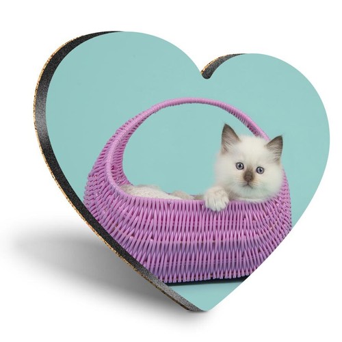 Heart mdf coaster white - coaster, blue