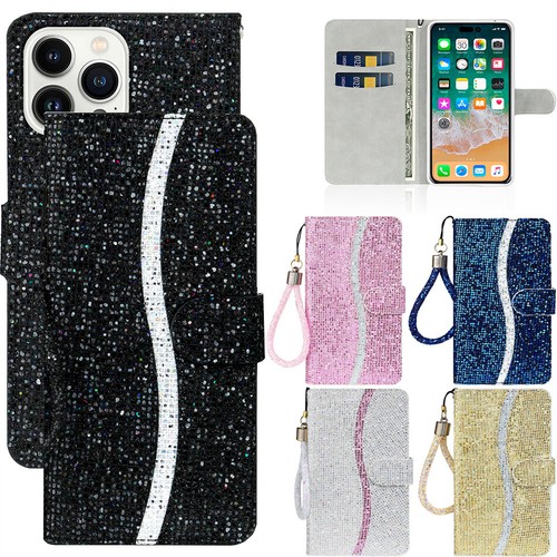 Bling leather flip wallet - pu,